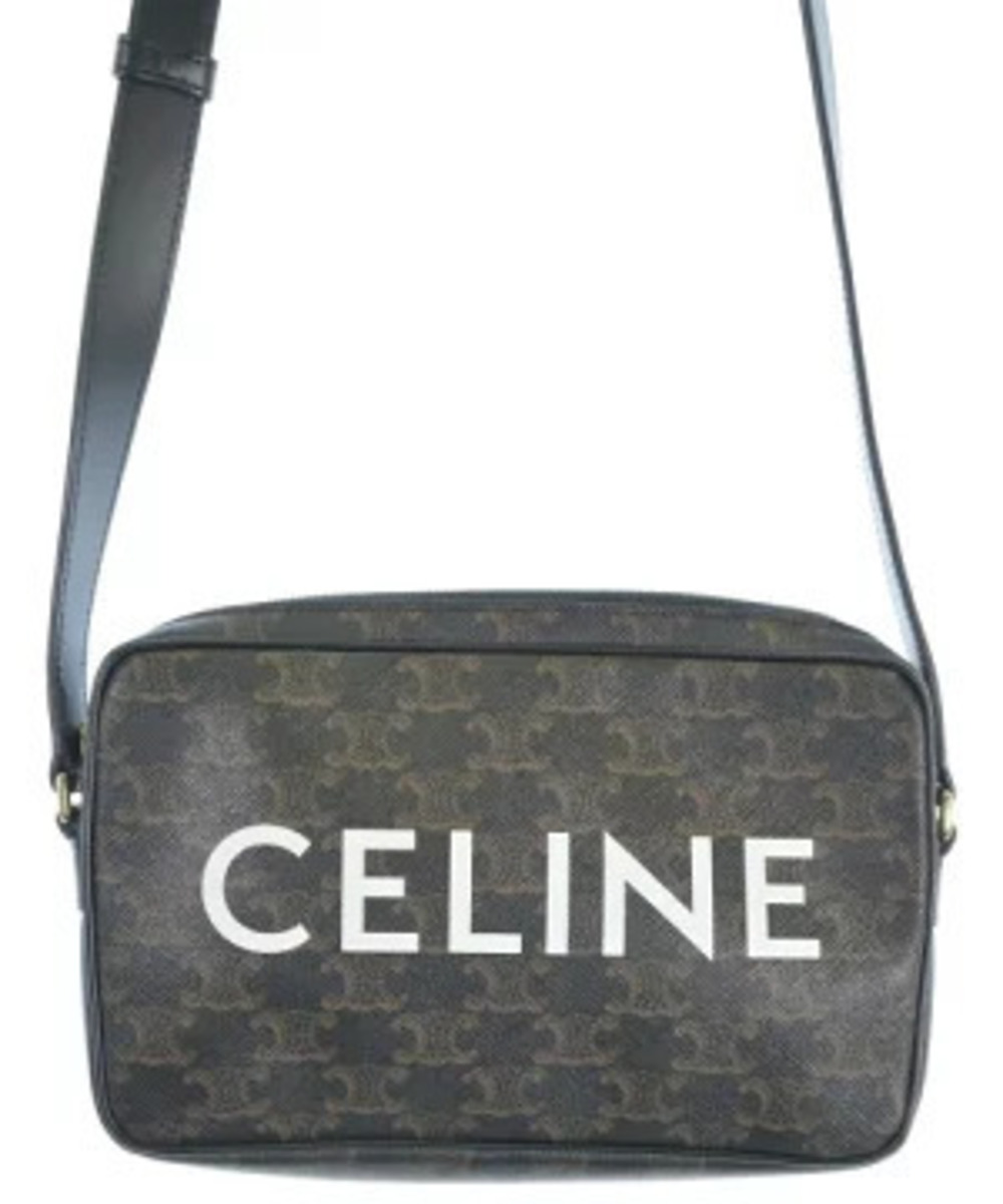Celine Messenger Bag black Triomphe canvas Brown